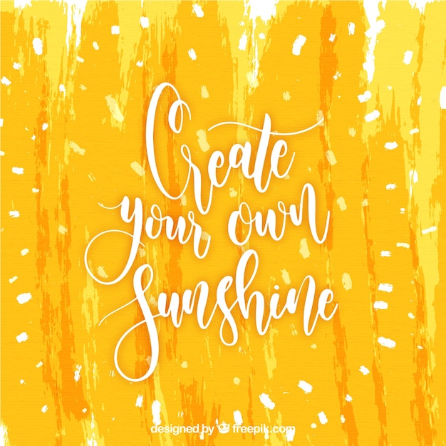 Free vector yellow lettering and quote concept